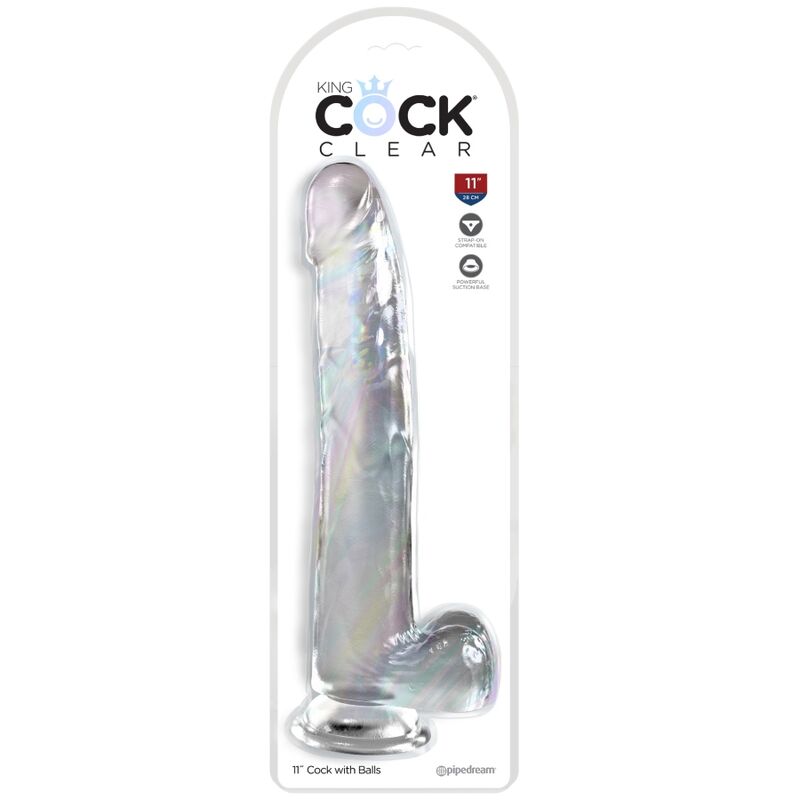 King Cock Clear Dildo with Testicles 24.8 cm