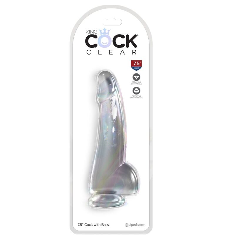 King Cock Clear Dildo with Testicles 15.2 cm