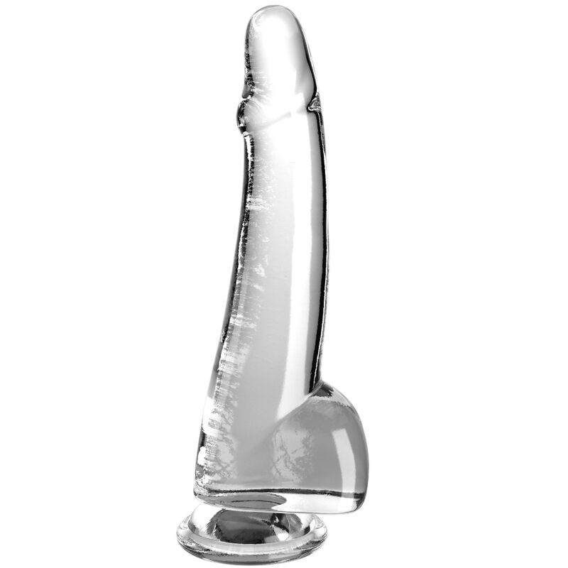 King Cock Clear Dildo con Testículos 19 cm Transparente