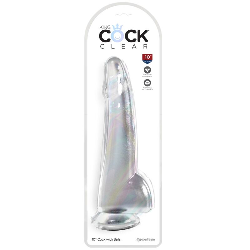 King Cock Clear Dildo con Testículos 19 cm Transparente
