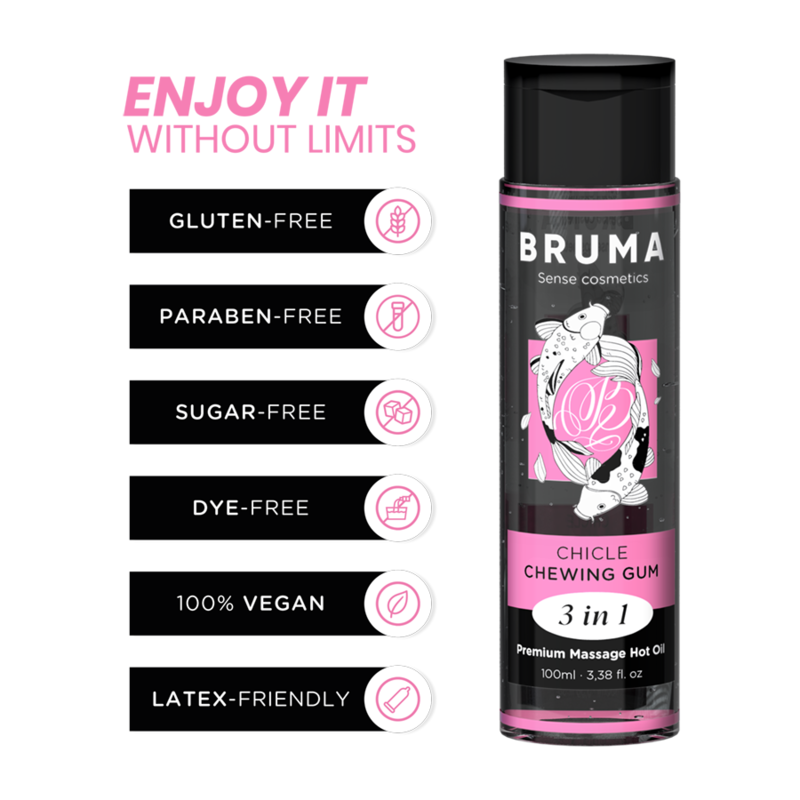 Bruma Premium Massage Hot Oil Chewing Gum 3 en 1 - 100 ml