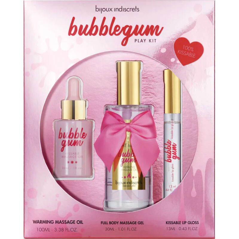 Bijoux Indiscrets Bubblegum Play Kit - Set con Oil Gel y Lip Gloss