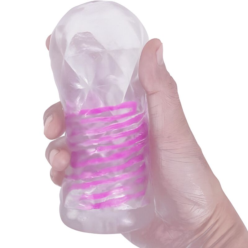 Pretty Love Fantasy Male Masturbator con Espiral Interna y Bolas Transparentes