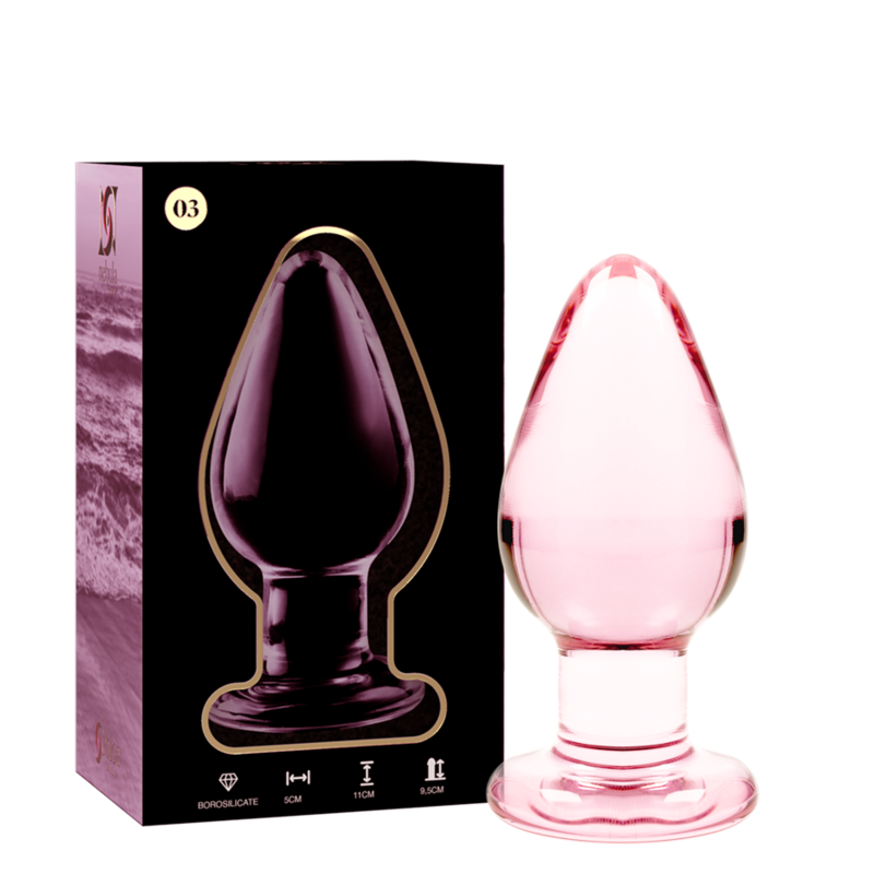 Nebula Series Plug Anal Vidrio Borosilicato Rosa 11x5 cm