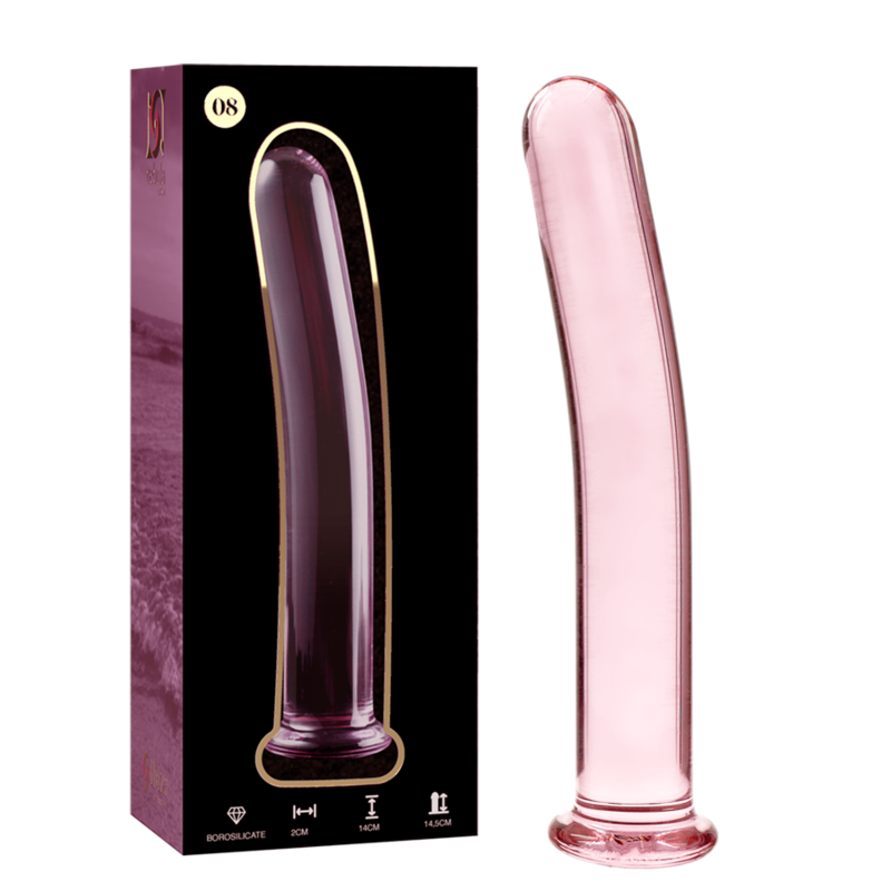 Nebula Series by Ibiza Model 8 - Dildo de Cristal Borosilicato Rosa 14.5 cm