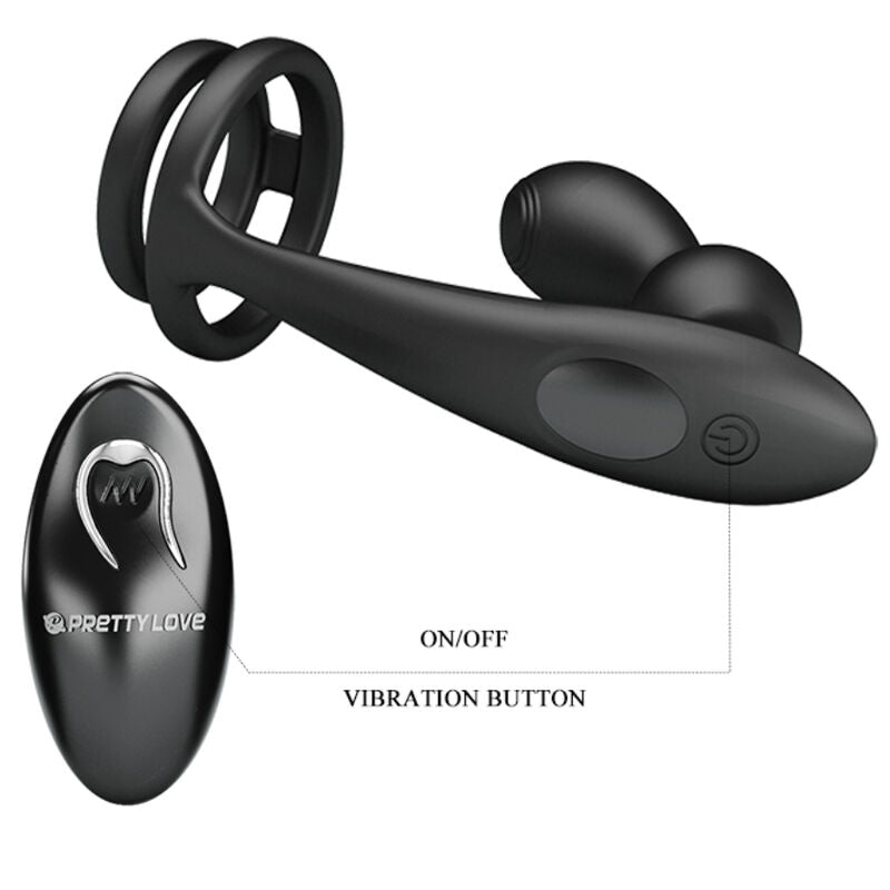 Pretty Love Marshall - Anillo Vibrador con Plug Anal y Control Remoto