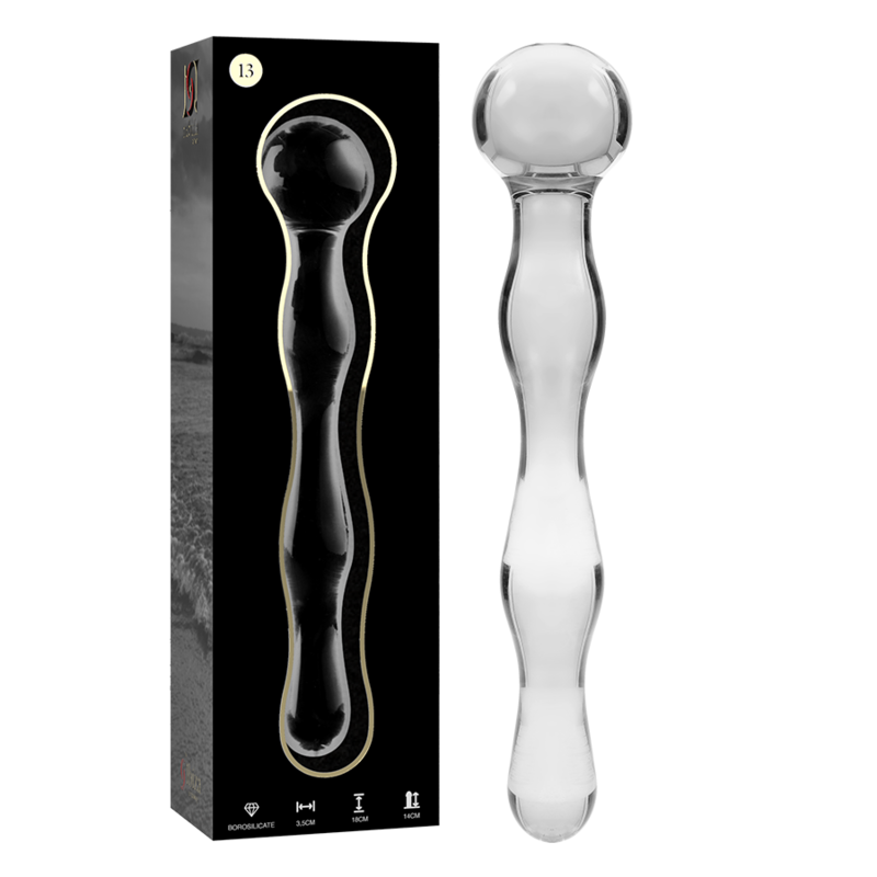 Nebula Series by Ibiza Model 13 - Dildo de Cristal Borosilicato Transparente 18 cm