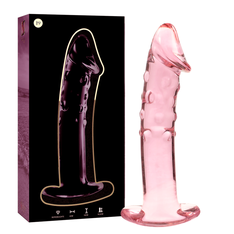 Nebula Series by Ibiza Model 19 - Dildo de Cristal Borosilicato Rosa 18.5 cm