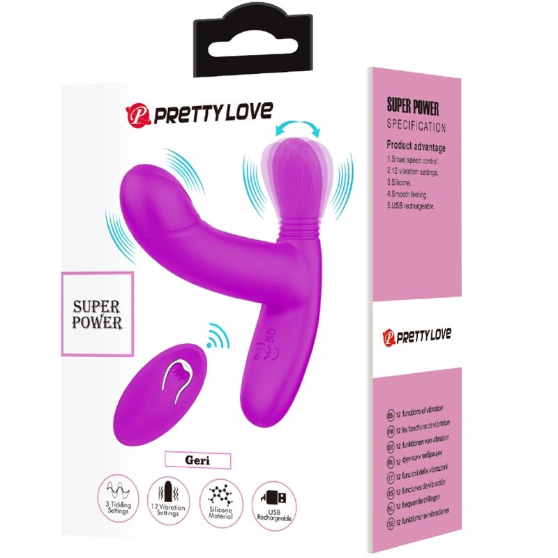 Pretty Love Geri Clitoris Massager Pink Remote Control