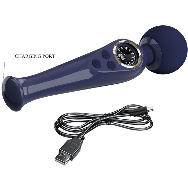 Pretty Love Skyler Vibrador Wand Azul - 10 Modos y 9 Velocidades