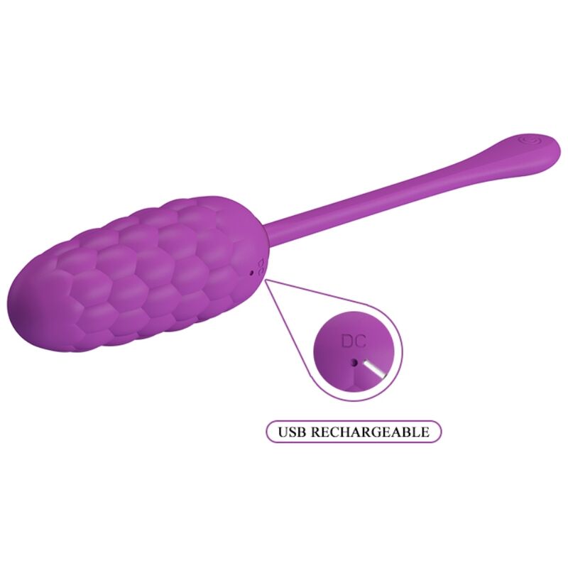 Pretty Love Vibrating Egg Purple - Recargable con Textura Marina