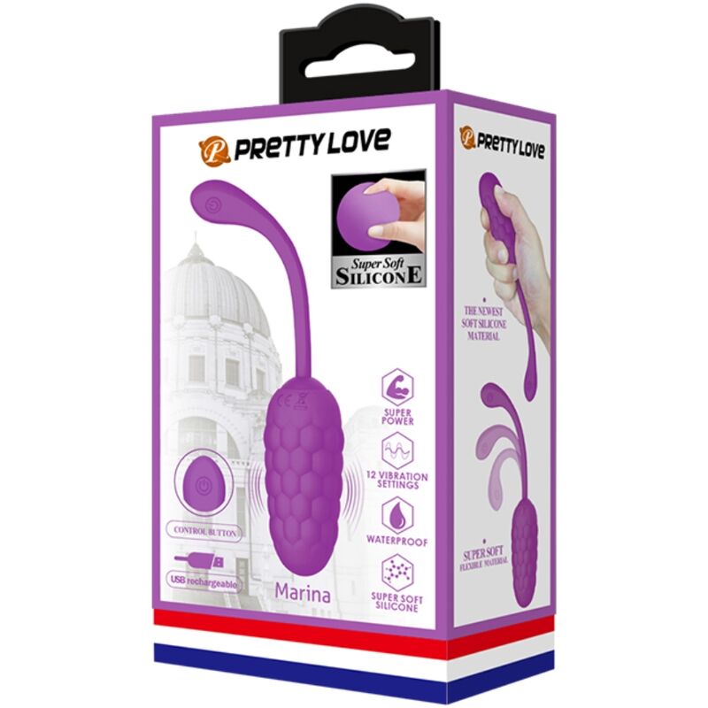 Pretty Love Vibrating Egg Purple - Recargable con Textura Marina