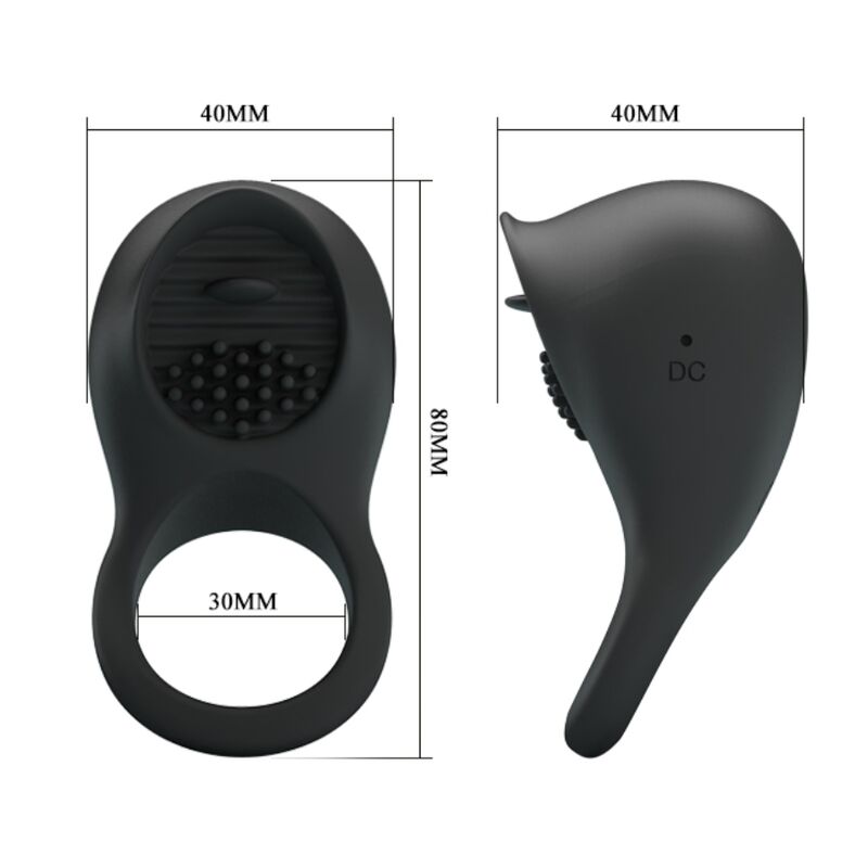 Pretty Love Vibrating Penis Ring with Black Tongue