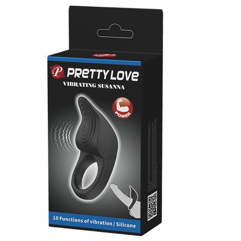Pretty Love Susanna Anillo Vibrador Peneano Negro