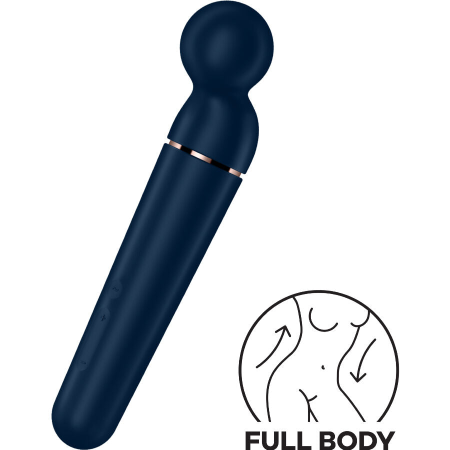Satisfyer Planet Wand-er - Vibrador Masajeador Recargable 6 Modos Azul