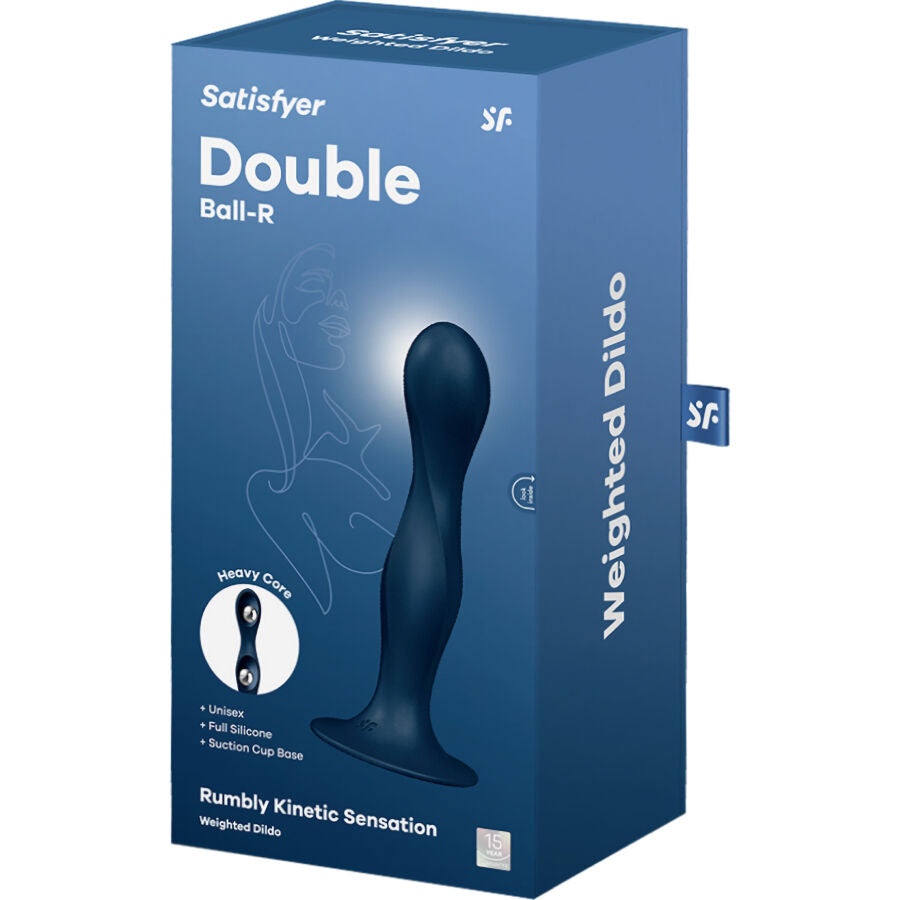 Satisfyer Double Ball-R Dildo de Silicona Azul