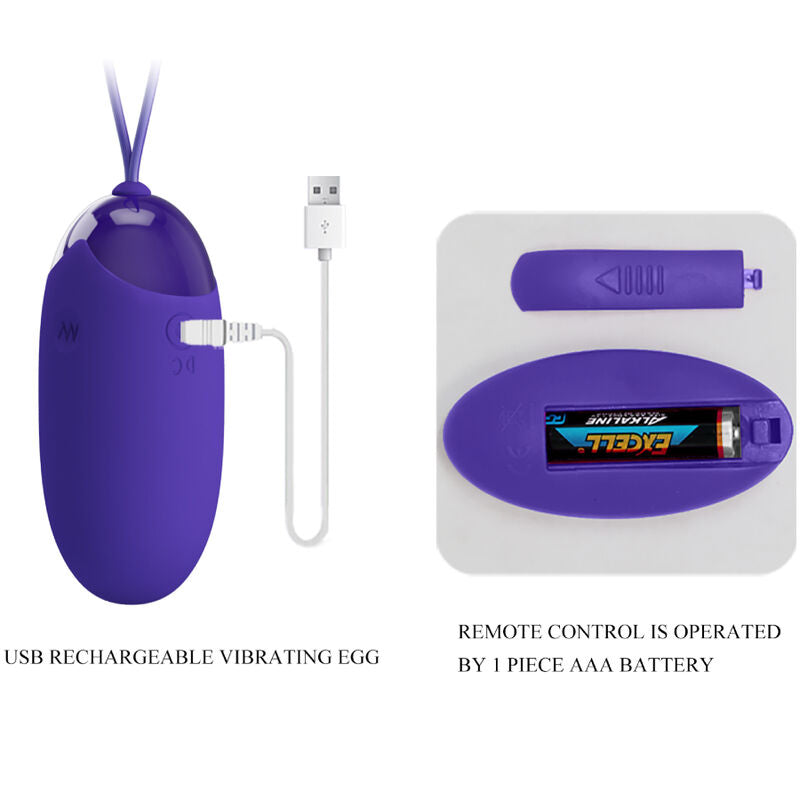 Pretty Love Berger Youth Egg Vibrador con Control Remoto Violeta