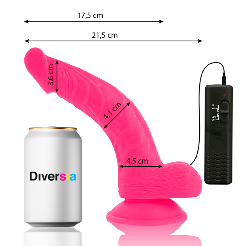 Diversia Flexible Vibrating Dildo Rosa 21.5 cm