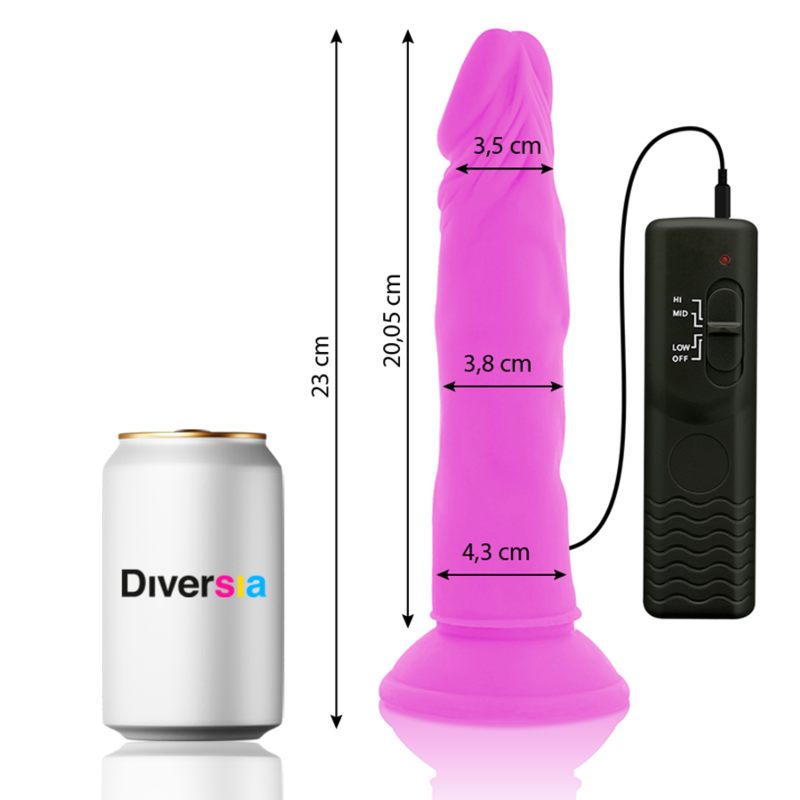 Diversia Flexible Vibrating Dildo Purple 23 cm