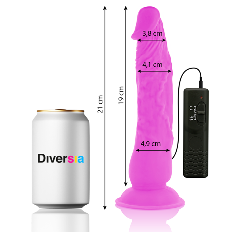 Diversia Flexible Vibrating Dildo Purple 21 cm