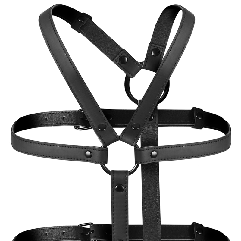 Arnés Ajustable de Cuero Vegano para Torso y Brazos - Fetish Submissive Bondage