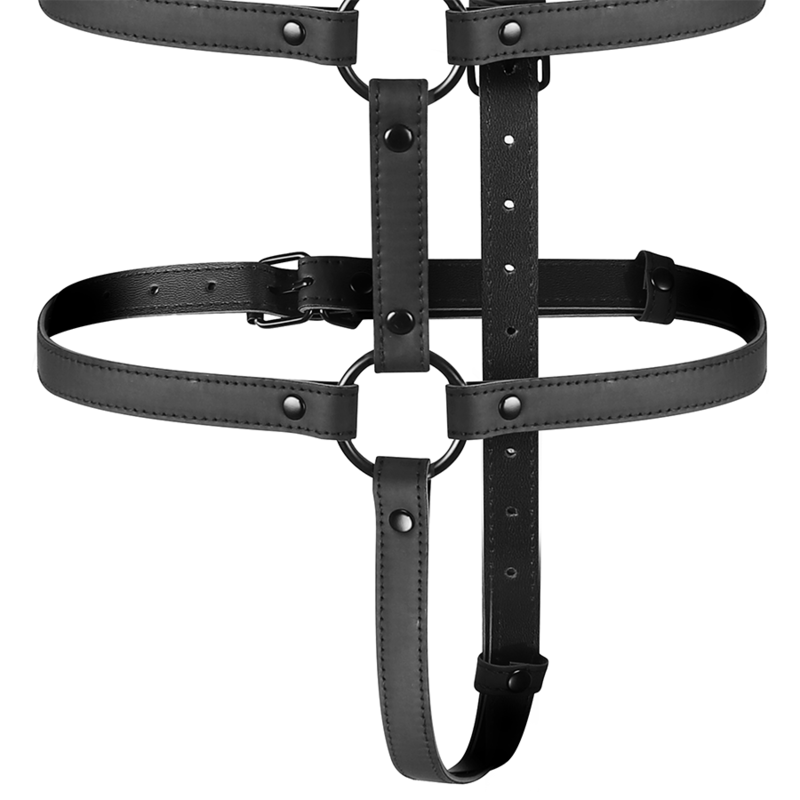 Arnés Ajustable de Cuero Vegano para Torso y Brazos - Fetish Submissive Bondage