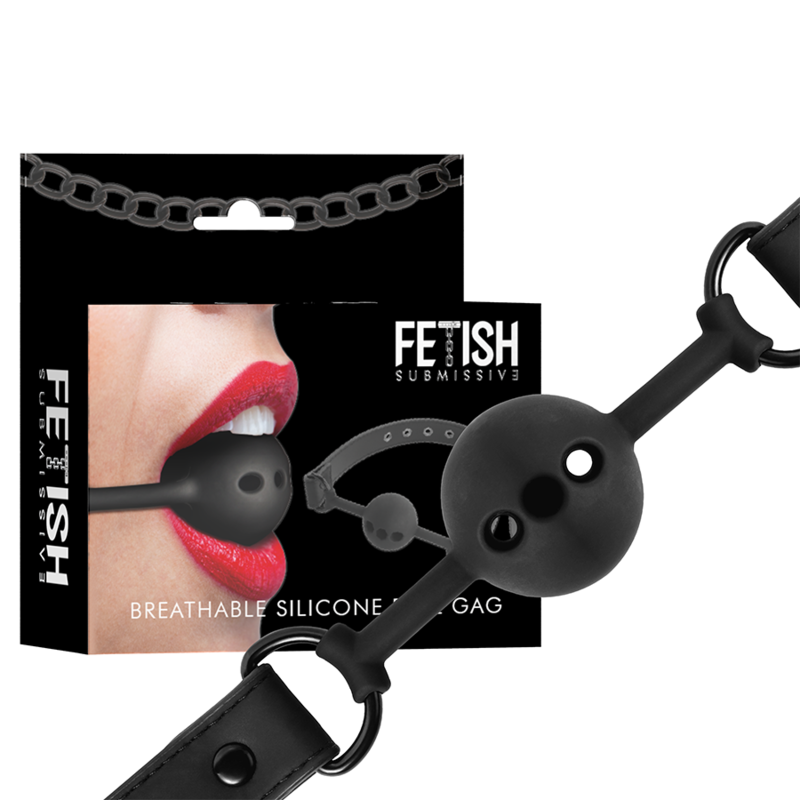 Mordaza de Bola en Silicona Respirable - Fetish Submissive Bondage