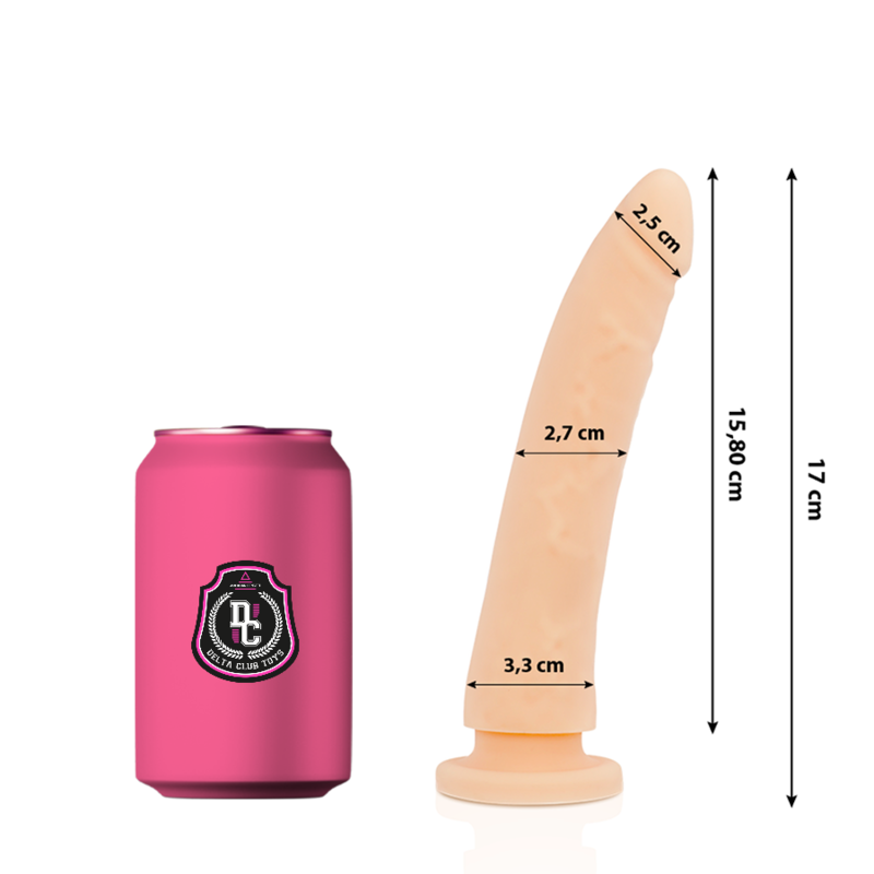 DELTACLUB Dildo Silicona Médica 17cm - Juguete Íntimo de Calidad