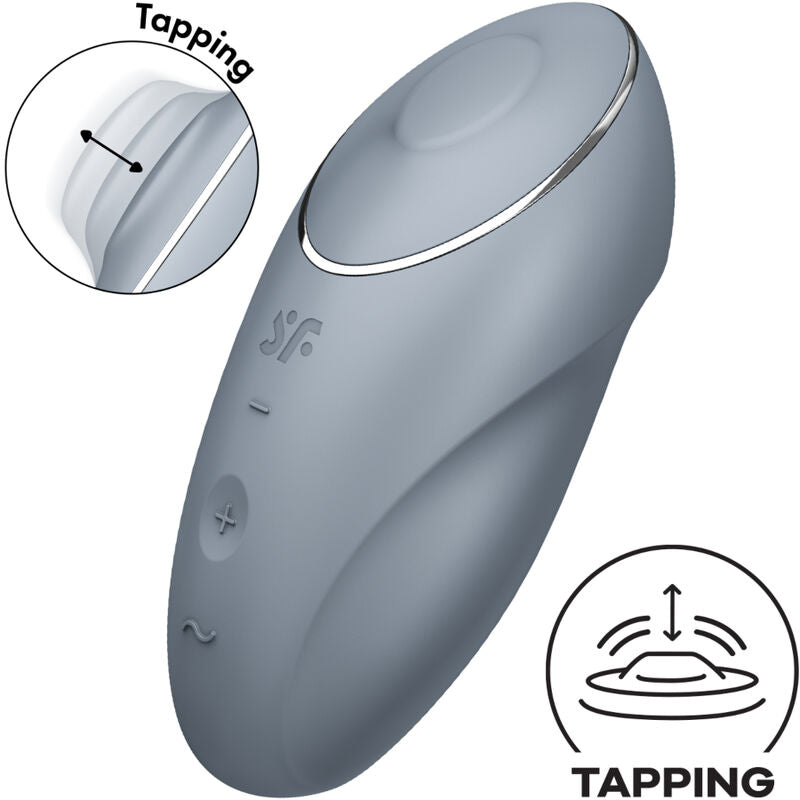 Satisfyer Tap & Climax 1 Lay-On Vibrator Gris