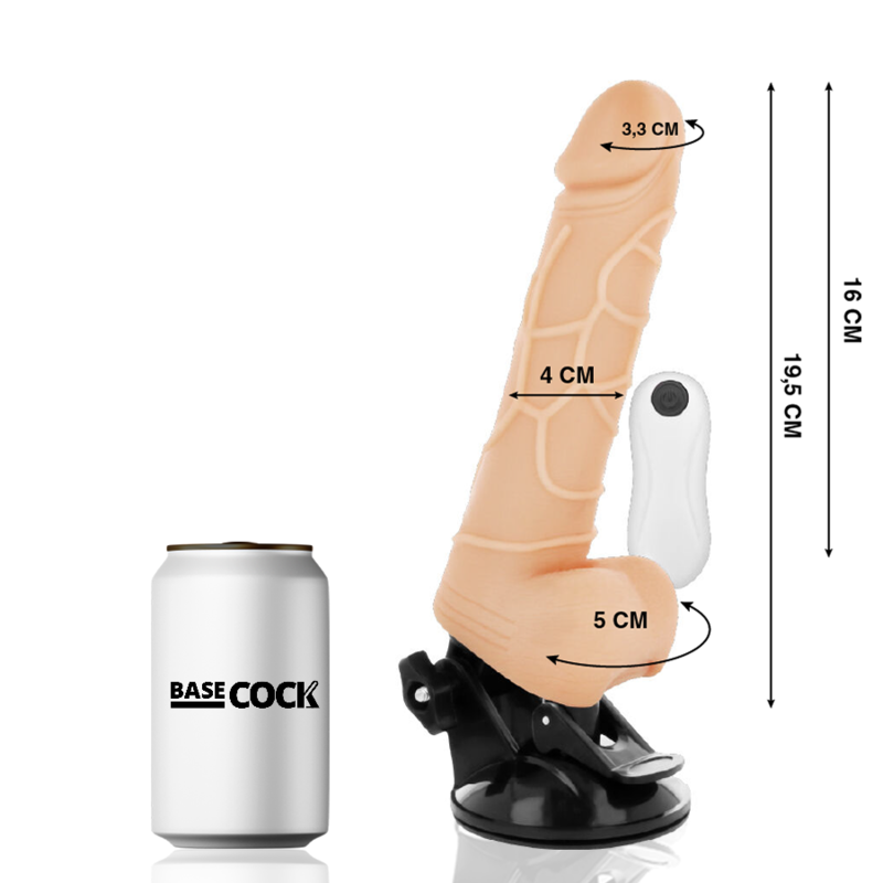 Basecock Vibrador Realista con Control Remoto 19.5 cm
