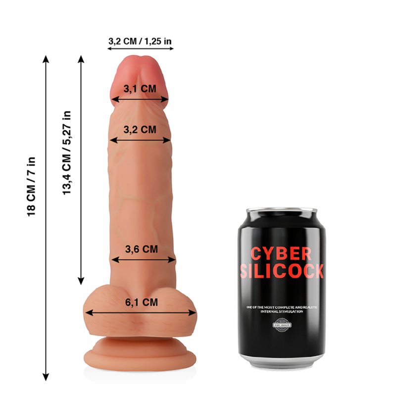 Cyber Silicock Jude - Dildo Realista 18cm Silicona Líquida