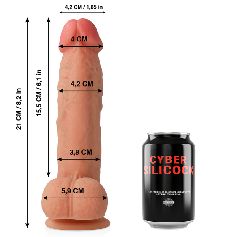 Cyber Silicock Saul Ultra Realistic - Dildo de Silicona Líquida 21 cm