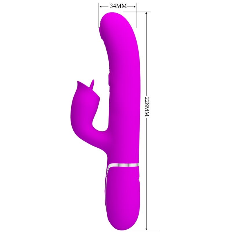 Pretty Love Rabbit Vibrator with Licking Fuchsia
