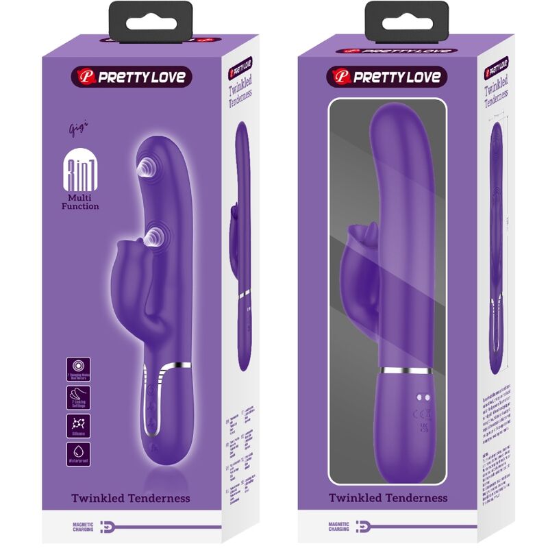Pretty Love Rabbit Vibrator with Licking - Morado