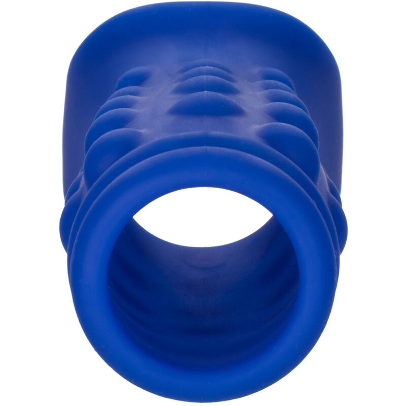 Admiral Beaded Penis Cover Liquid Silicone Blue - CalExotics