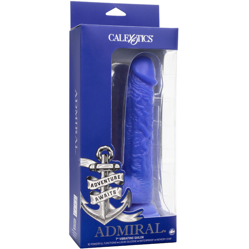 Admiral Sailor Realistic Dildo Vibrator Blue - CalExotics