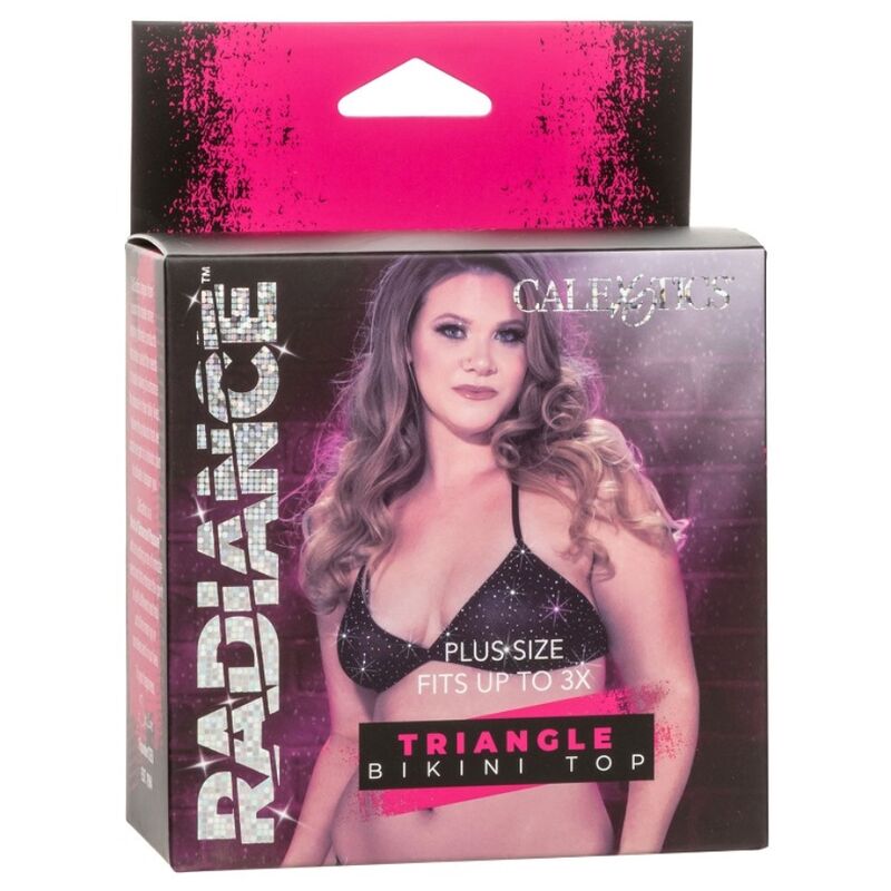 CalExotics Radiance Triangle Bikini Top Plus Size - Malla Transpirable con Pedrería