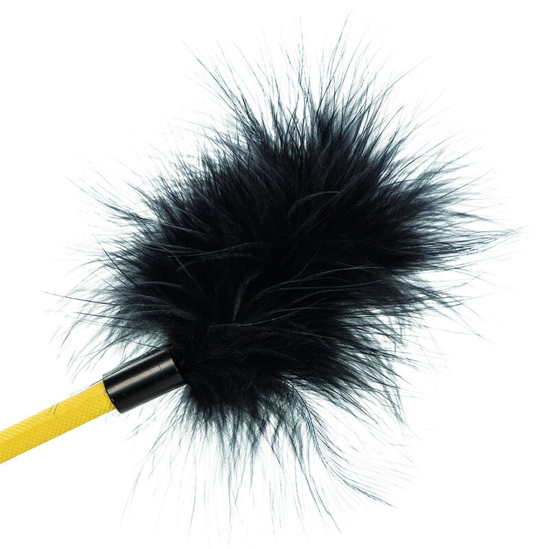 CalExotics Boundless Feather Crop - Látigo Dual Pluma y Cuero