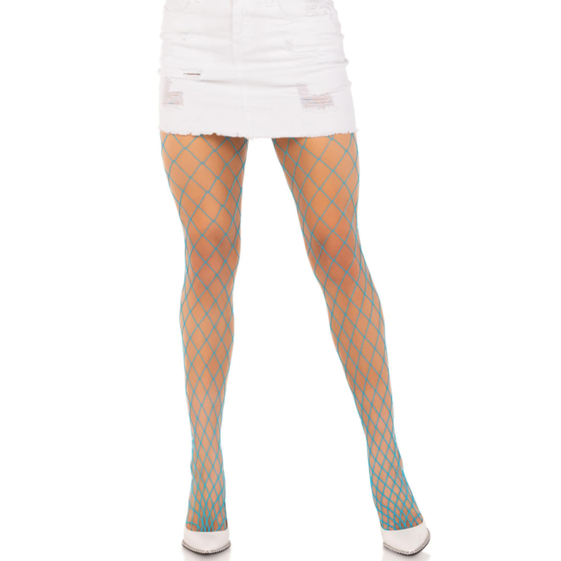 Leg Avenue Diamond Fishnet Pantyhose Azul - Talla Única