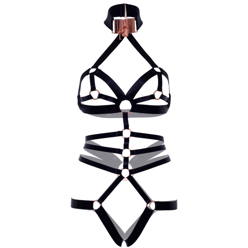 Leg Avenue Crotchless Elastic Body Harness - Arnés Elástico Negro