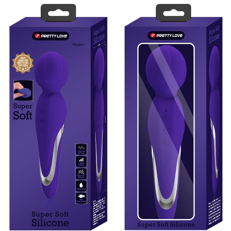 Pretty Love Walter Vibrator Wand Purple - Masajeador