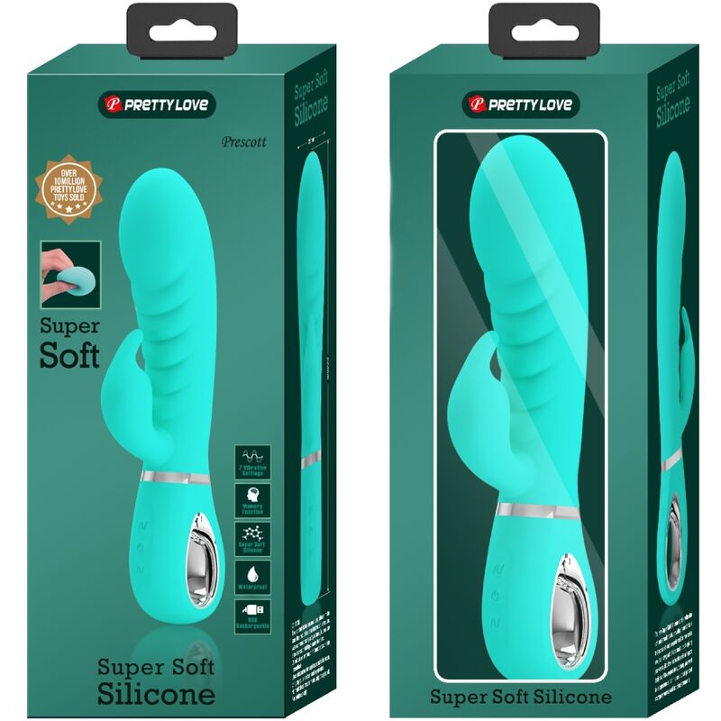 Pretty Love Prescott - Vibrador Multifunción G-Spot Aqua Green