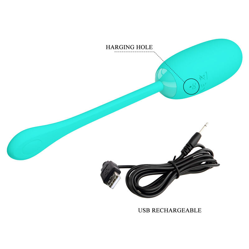 Pretty Love Julius Vibrador Recargable Impermeable Verde Agua