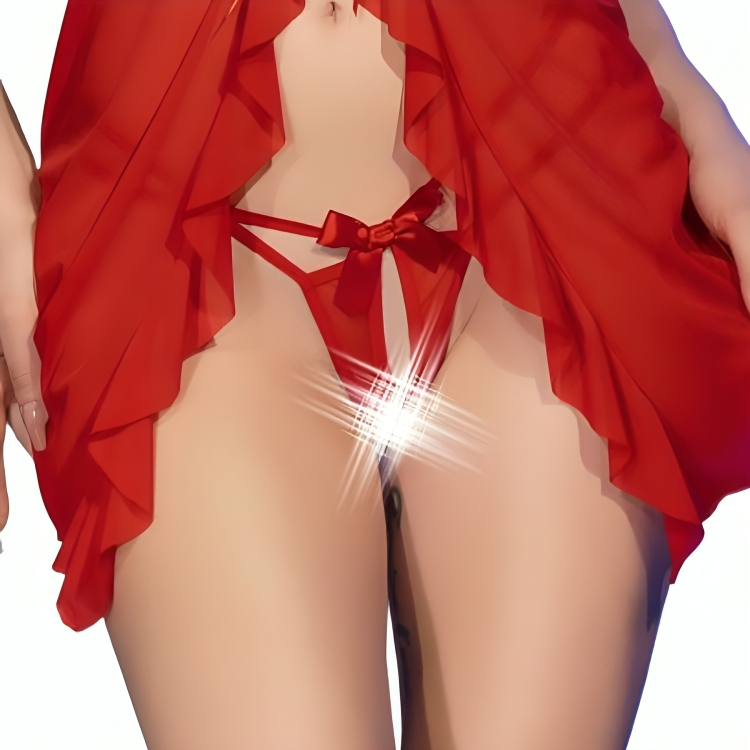 Babydoll Chilirose CR 4696 Rojo con Tanga Crotchless S/M