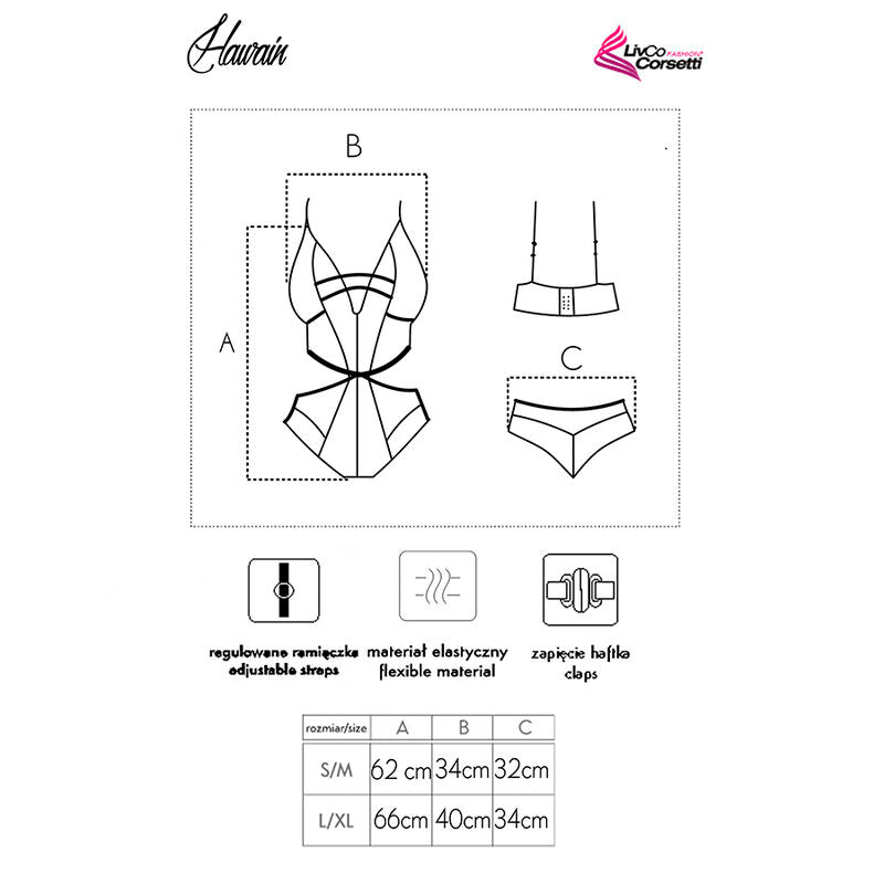 Body Hawain LC 90665 Negro - Lencería Nocturna LivCo Corsetti Fashion