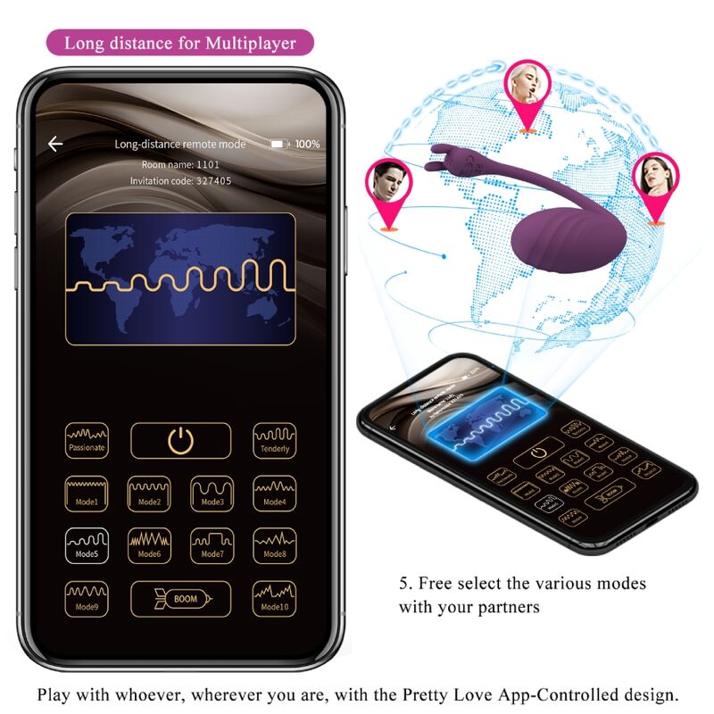 Pretty Love Catalina Vibrador con Control Remoto por App - Púrpura