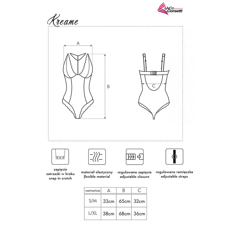 Livco Corsetti Kreame LC 90546 Body Negro - Encaje y Tul Delicado