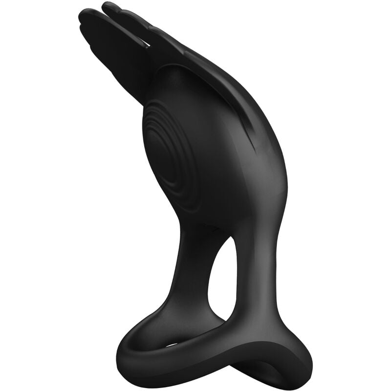 Pretty Love Silas Vibrant Penis Ring - 7 Vibraciones Silicona Negra
