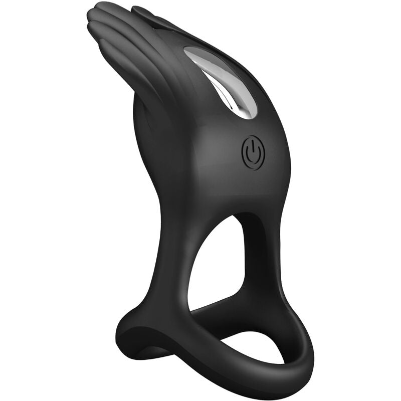 Pretty Love Silas Vibrant Penis Ring - 7 Vibraciones Silicona Negra