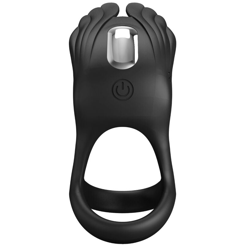 Pretty Love Silas Vibrant Penis Ring - 7 Vibraciones Silicona Negra